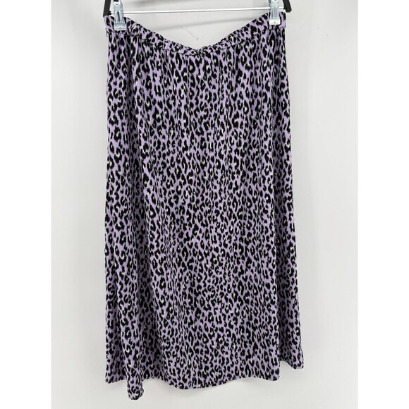 BP x Claudia Sulewski Purple Leopard Midi Skirt Size L - Picture 4 of 5